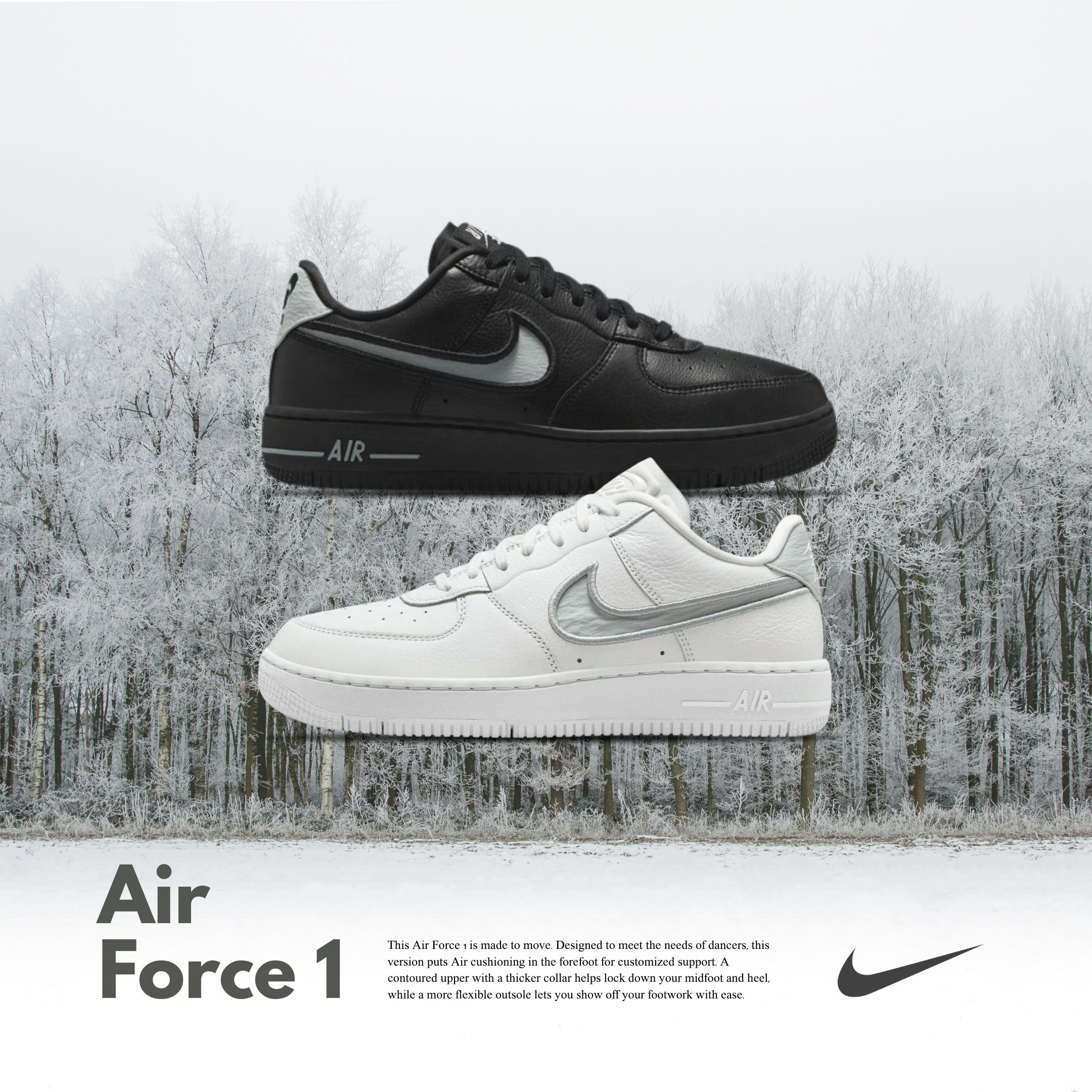 NICEDAY 現貨 Nike Air Force 1 Dance 白色 白銀 黑銀 黑色 浮雕 女鞋 FJ7409-101