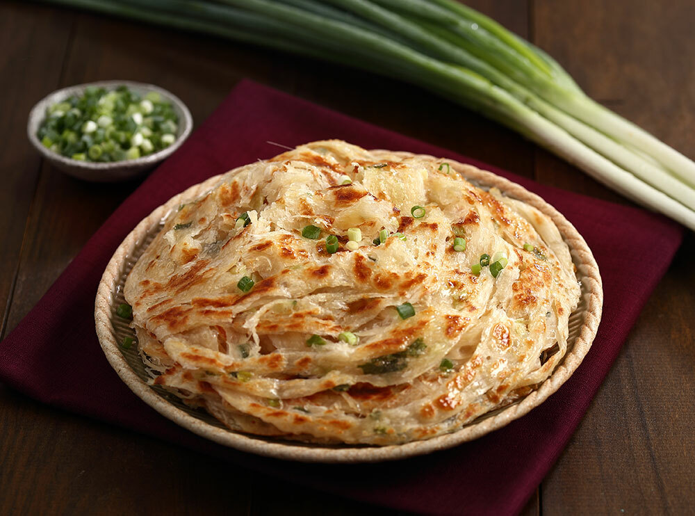 金黃酥脆的蔥抓餅