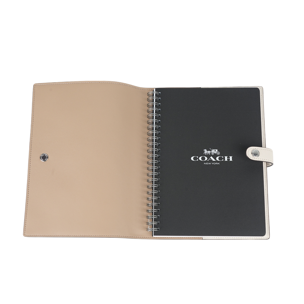 【COACH】櫻桃圖案平滑皮革筆記本/記事本(白色) CY992 SVCAH