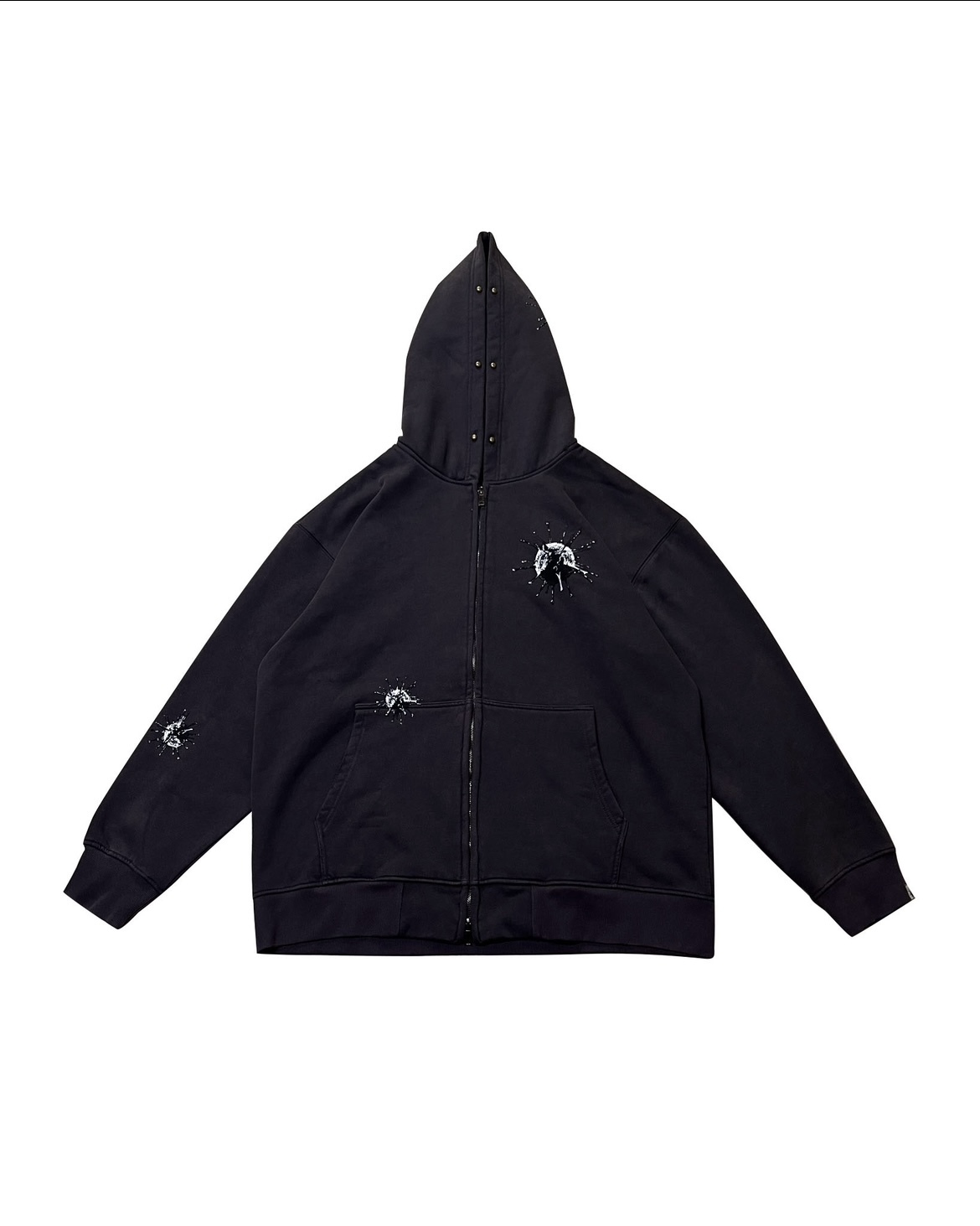 VIRUSWORLD 手作連帽雙向拉鍊外套