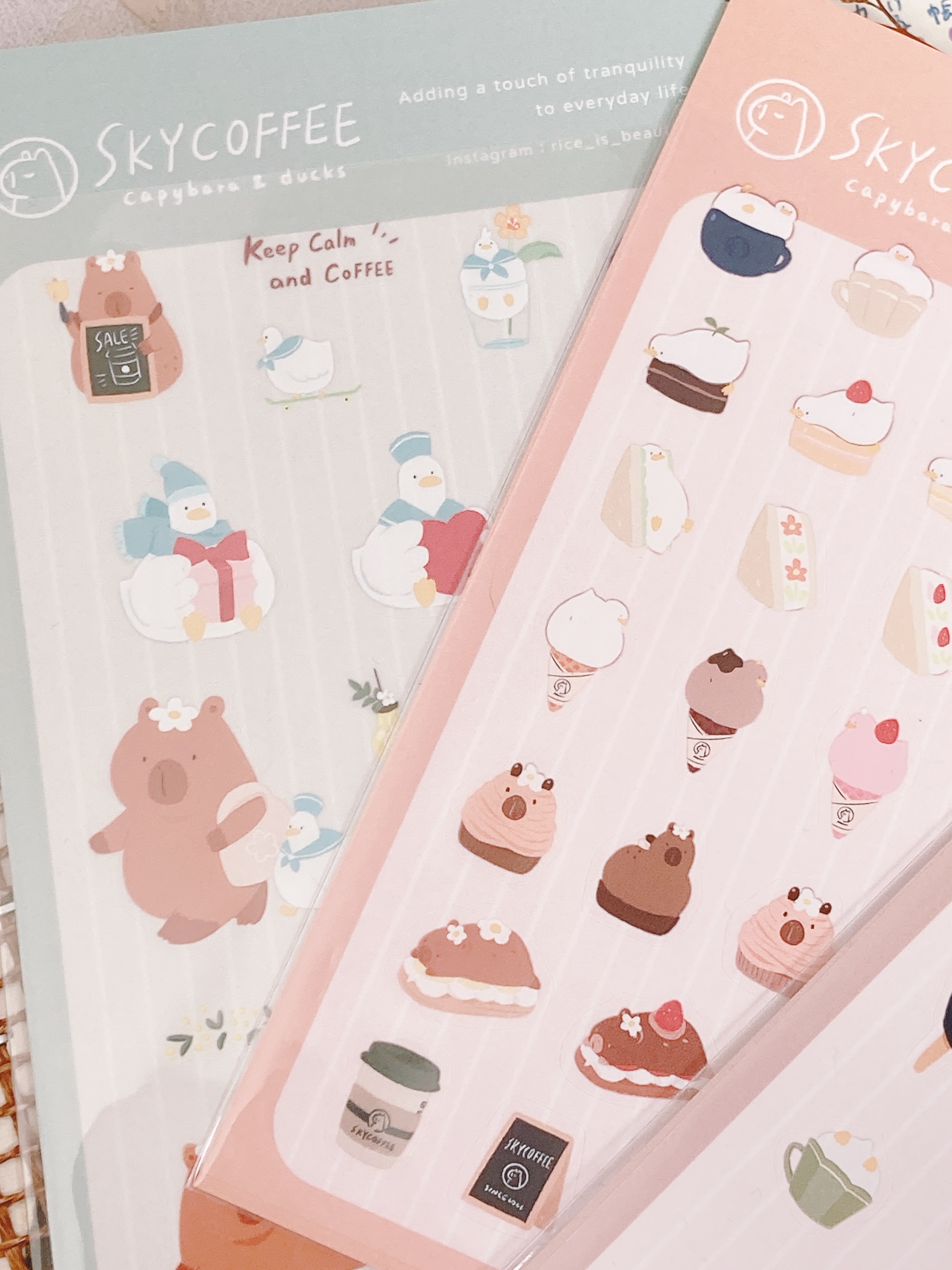 米乾mi｜透明白墨割型貼紙 水豚店長與鴨鴨們（晨日日常/甜點菜單/閱讀日日）