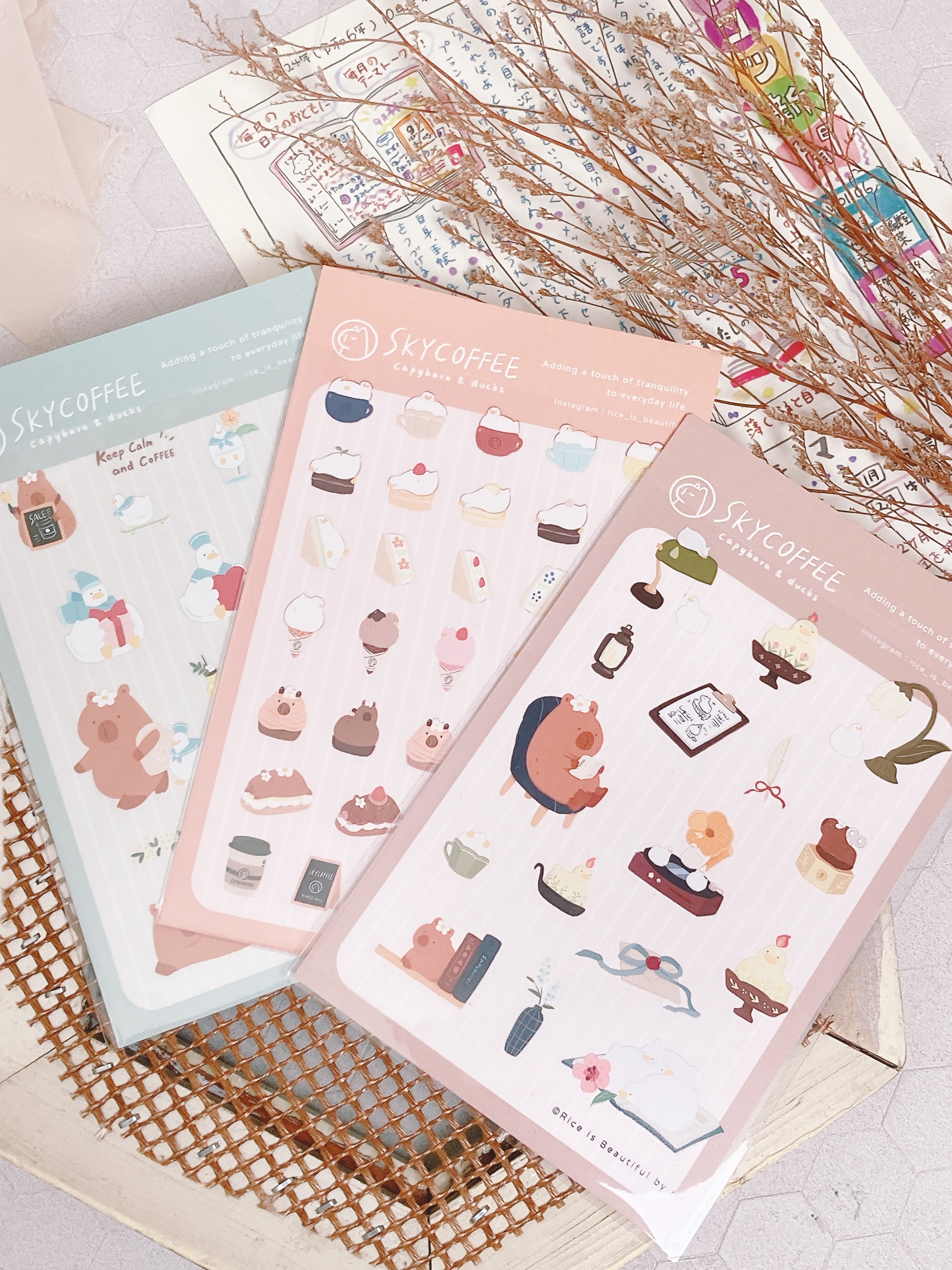 米乾mi｜透明白墨割型貼紙 水豚店長與鴨鴨們（晨日日常/甜點菜單/閱讀日日）