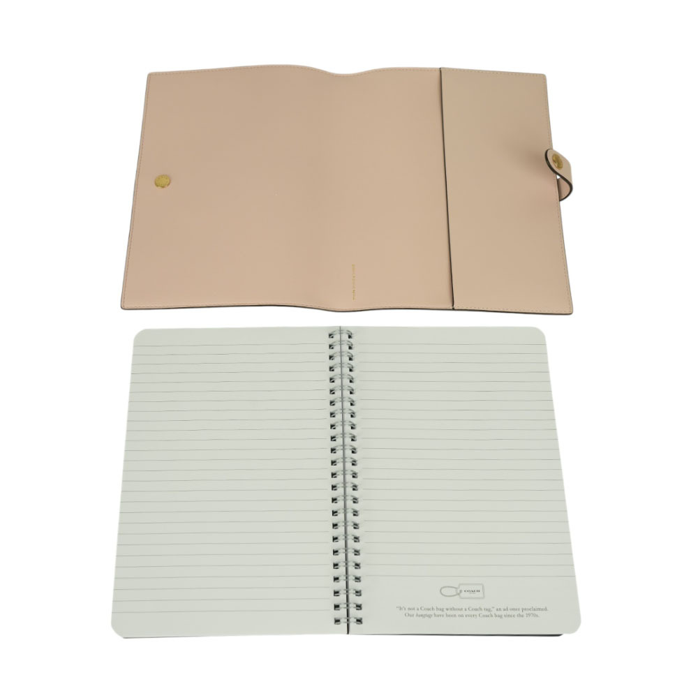 【COACH】玫瑰花圖案塗層帆布及皮革筆記本/記事本(粉色) CY996 08XKE