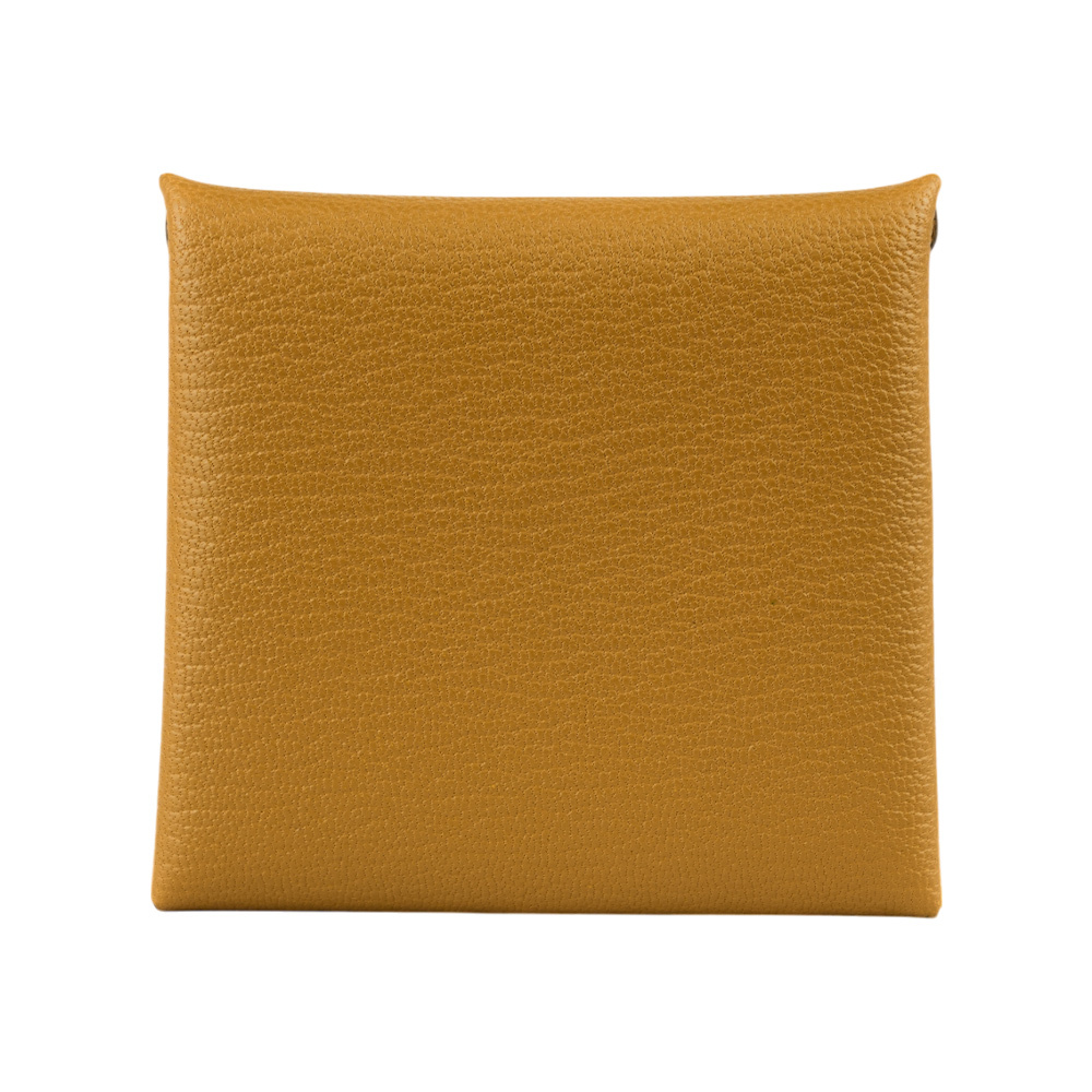 【HERMES】Bastia 山羊皮方形釦式零錢包(土棕色)H039759CK