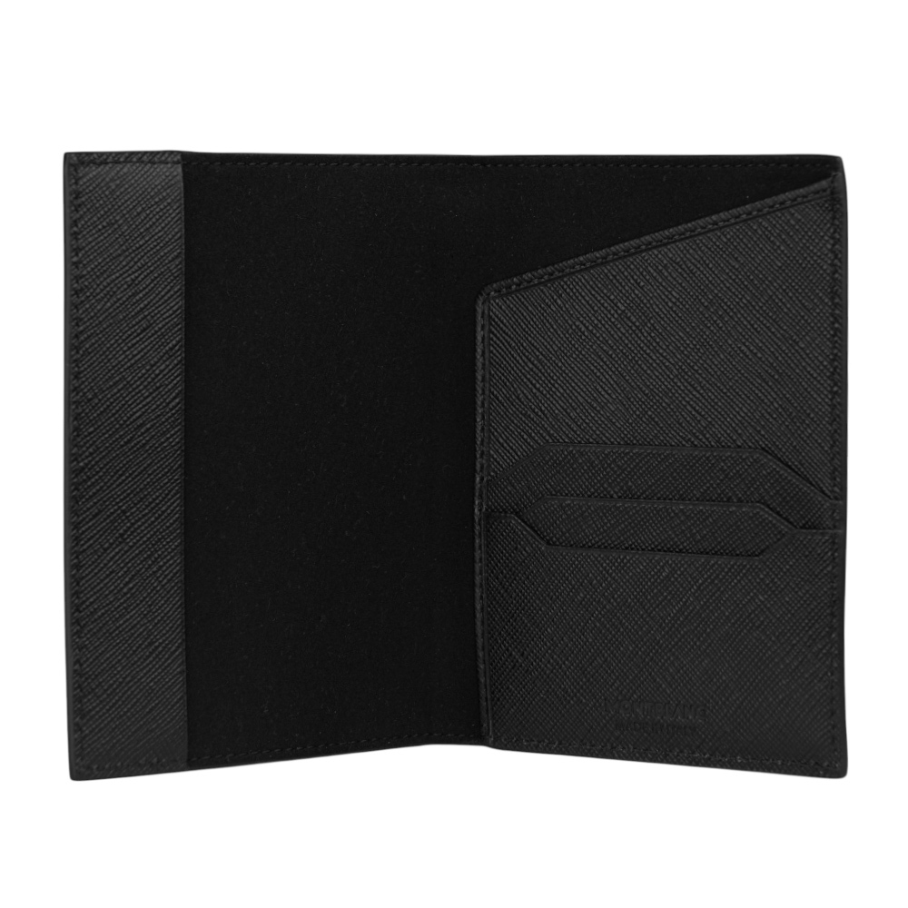 【MONT BLANC】Sartorial 匠心系列防刮牛皮護照夾(黑色) 130746