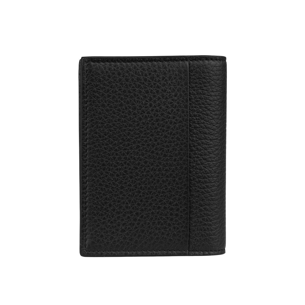 【MONT BLANC】粒面牛皮二折4卡名片夾/卡片夾(黑色) 199442