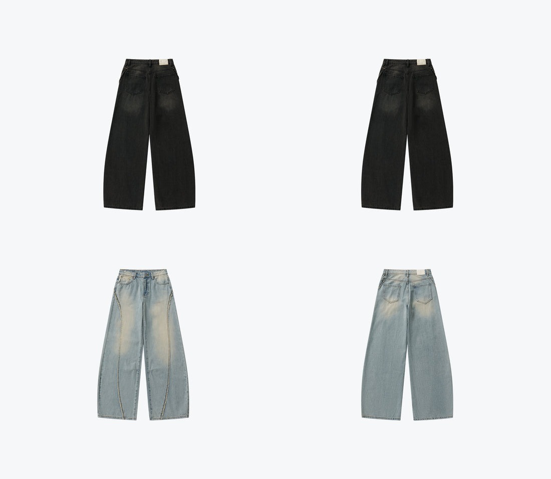SENSE Twist Seam Baggy Denim Jeans