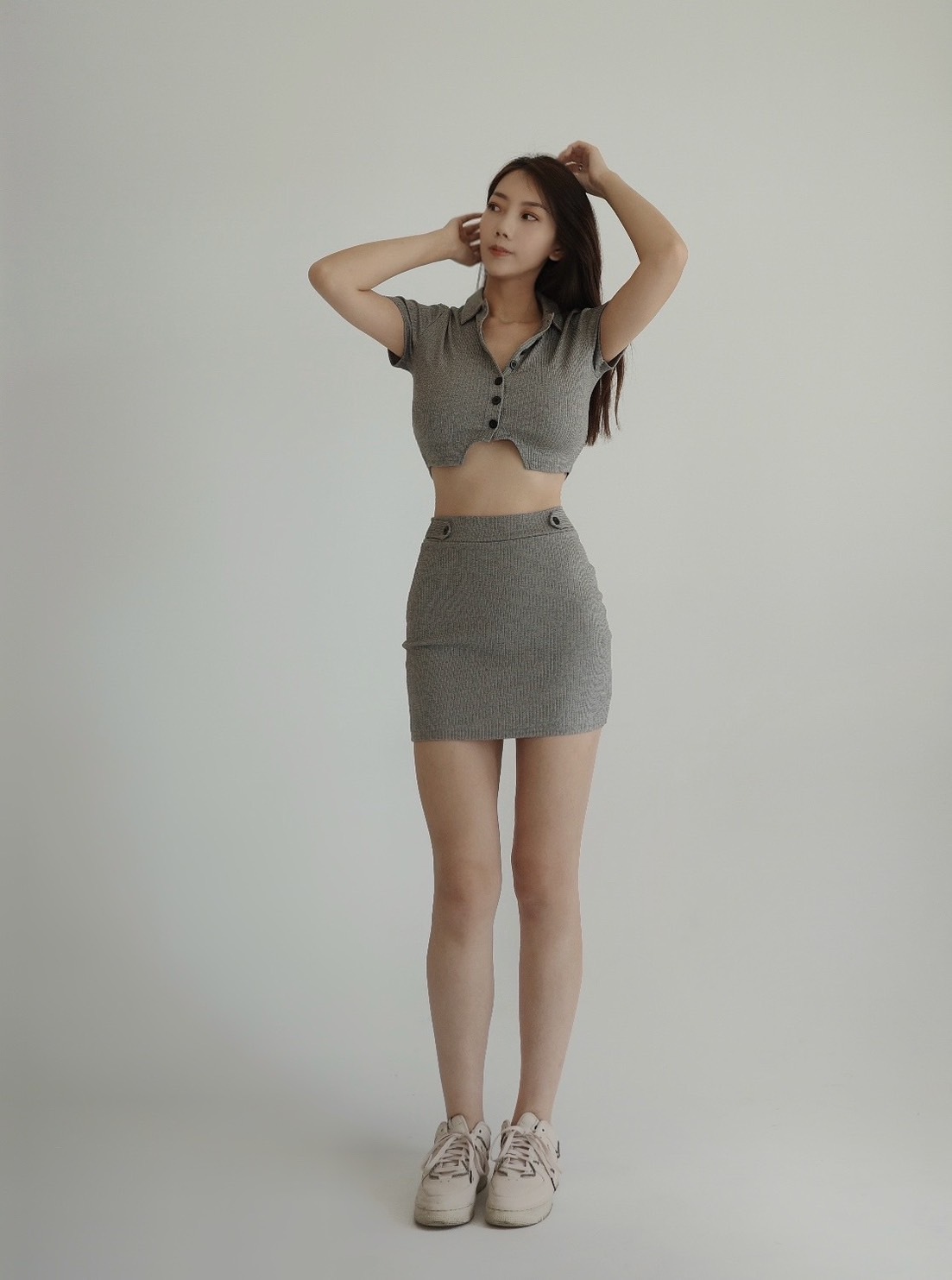 POLO領復古坑條套裝