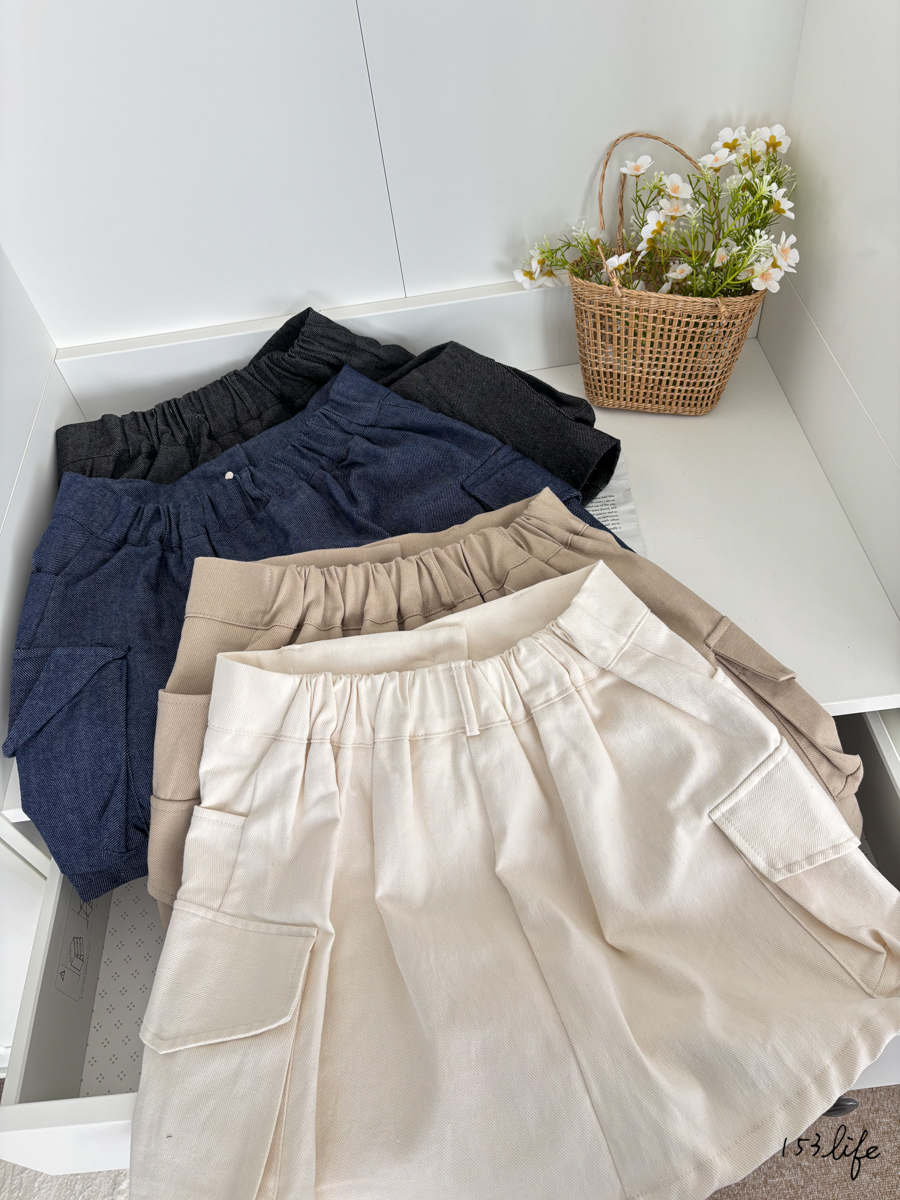 |現貨|🇰🇷工裝口袋A字短褲裙(4色)