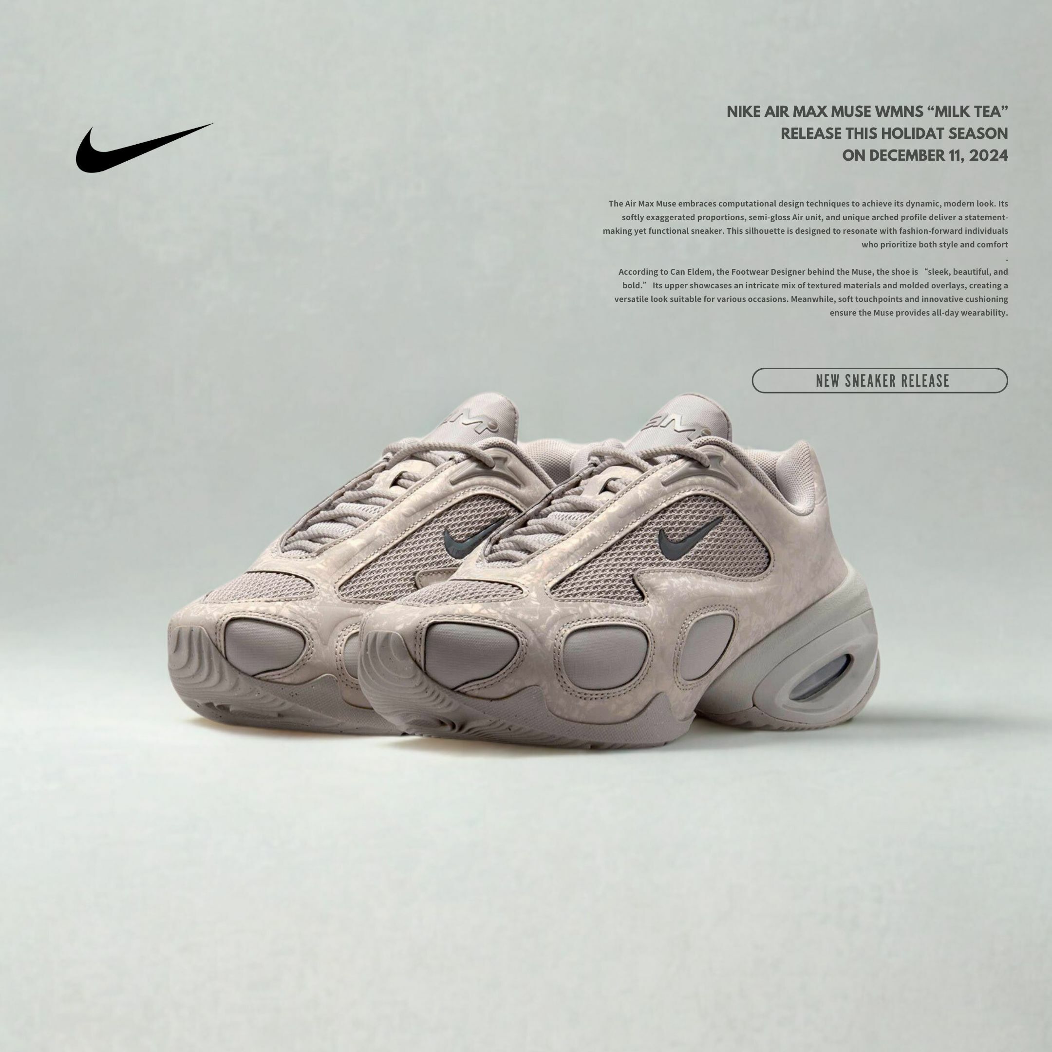 NICEDAY 現貨 Nike Air Max Muse SE Beige 沙色 奶茶 淺棕 麂皮 慕斯 HM0750-001