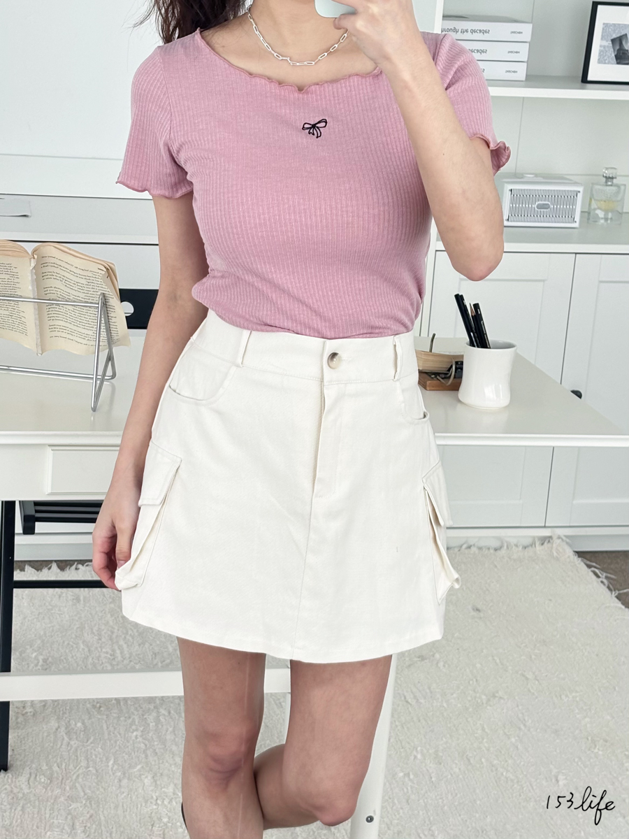 |現貨|🇰🇷蝴蝶結捲邊上衣(4色)