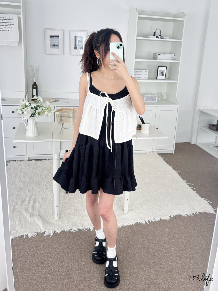 |現貨|🇰🇷綁帶兩面穿壓紋小背心(4色)