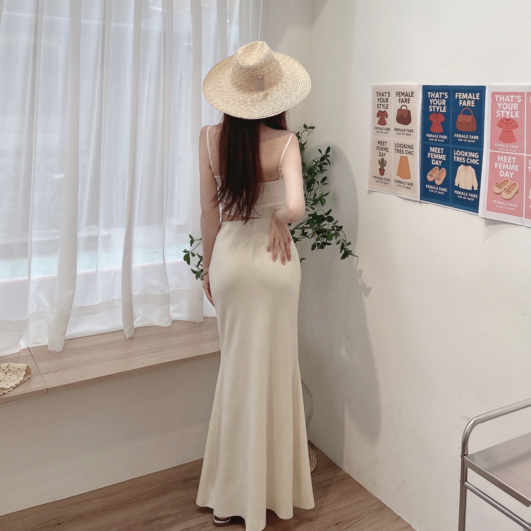 針織馬甲魚尾長裙套裝/二色