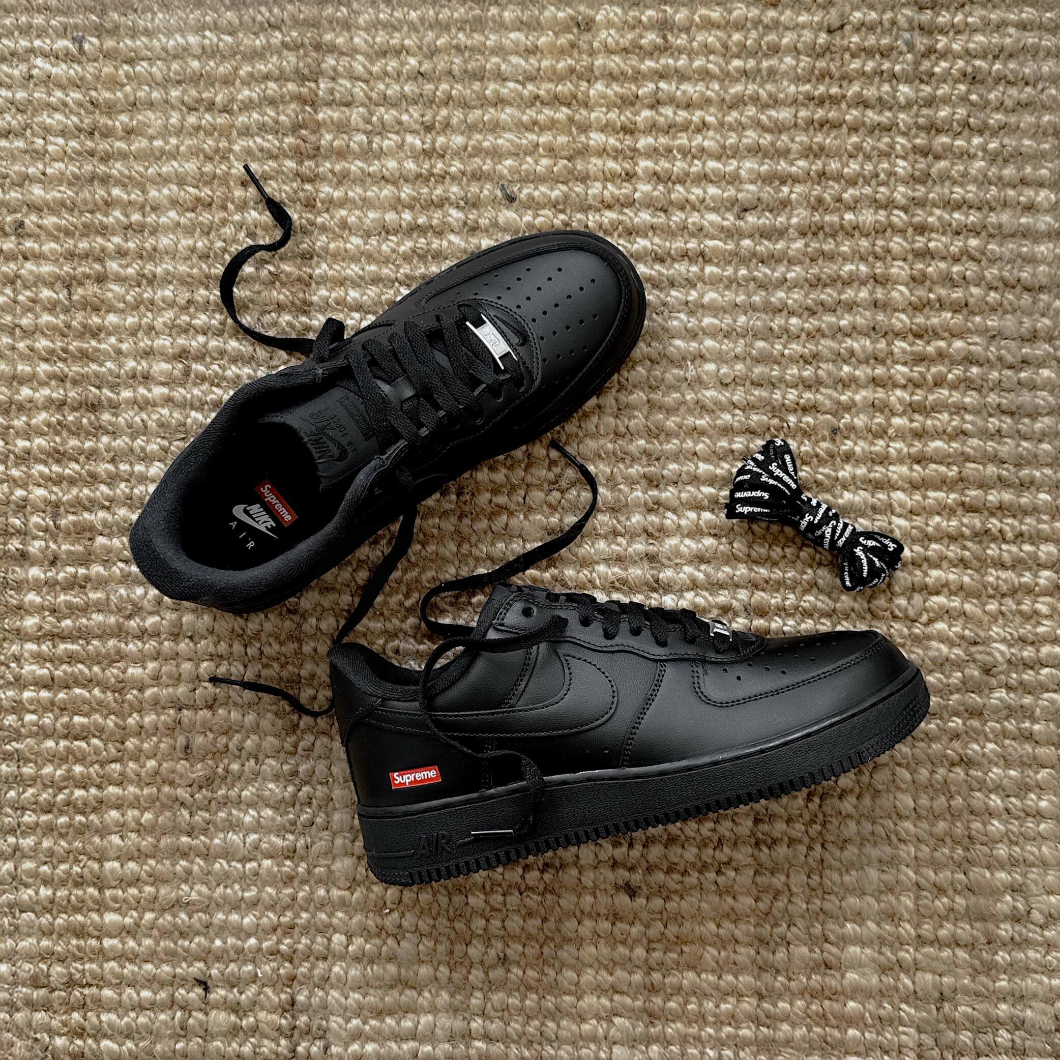 SUPREME X NIKE AIR FORCE 1 AF1 聯名款 全黑 男女鞋 CU9225-001 / 現貨