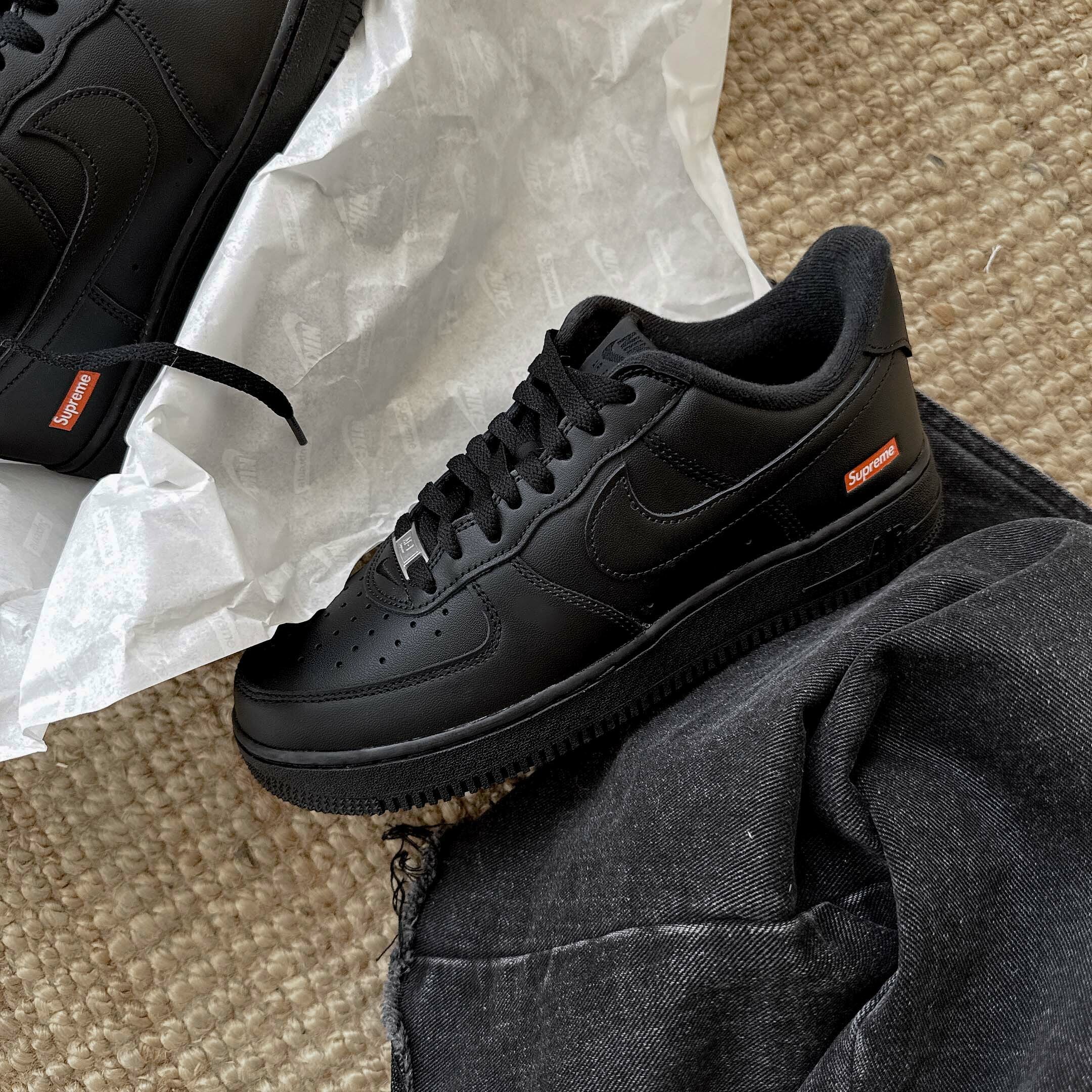 SUPREME X NIKE AIR FORCE 1 AF1 聯名款 全黑 男女鞋 CU9225-001 / 現貨