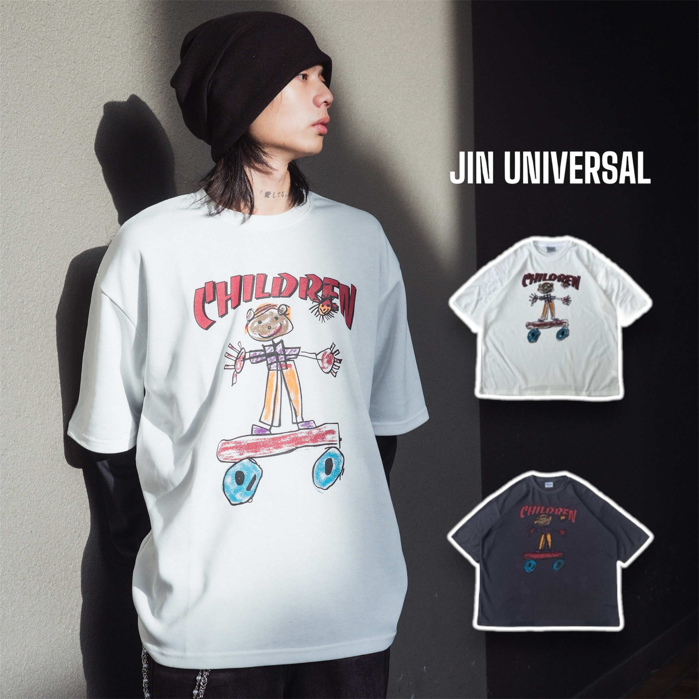 JIN UNIVERSAL  蠟筆塗鴉 童趣 小孩 短T