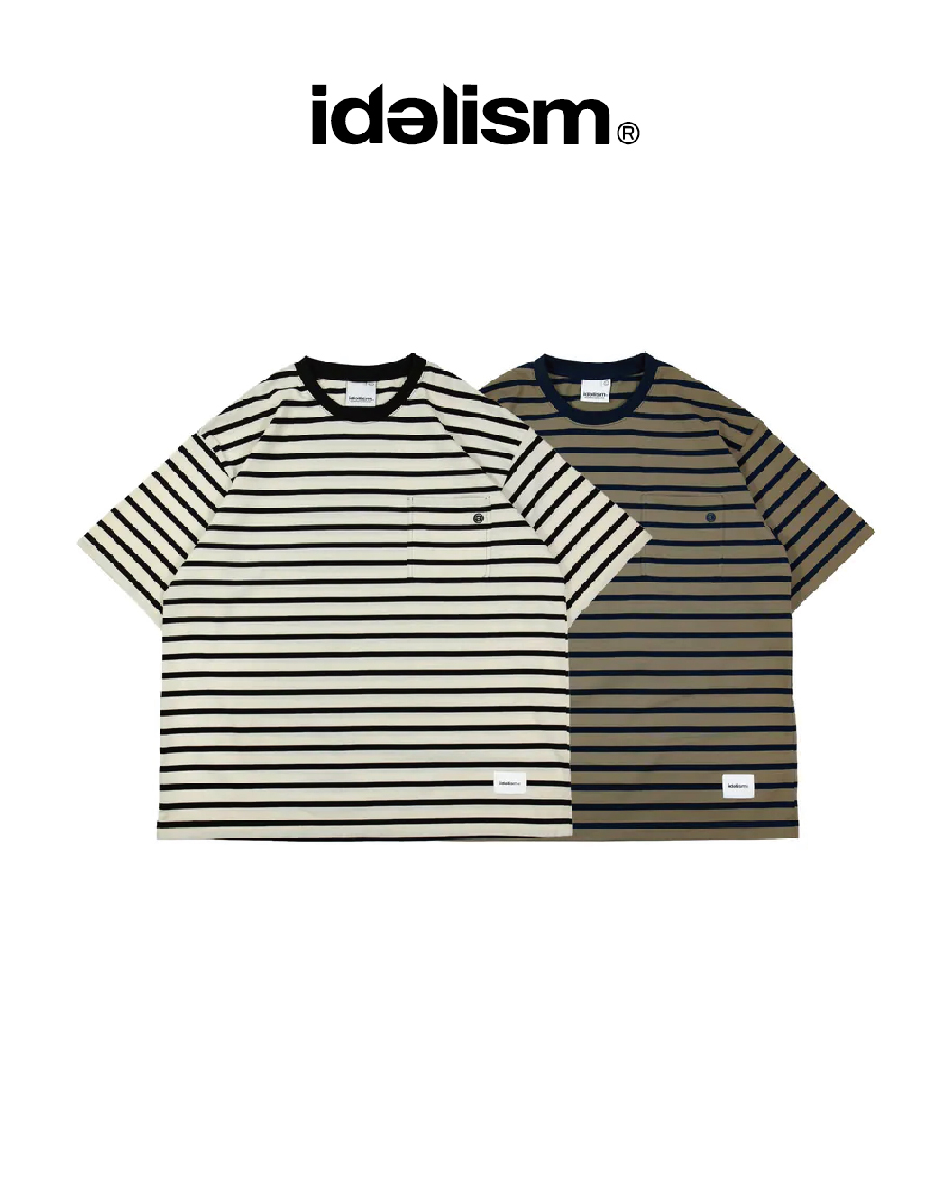 idealism 條紋短T 白/咖啡 25 S/S Stripe Tee