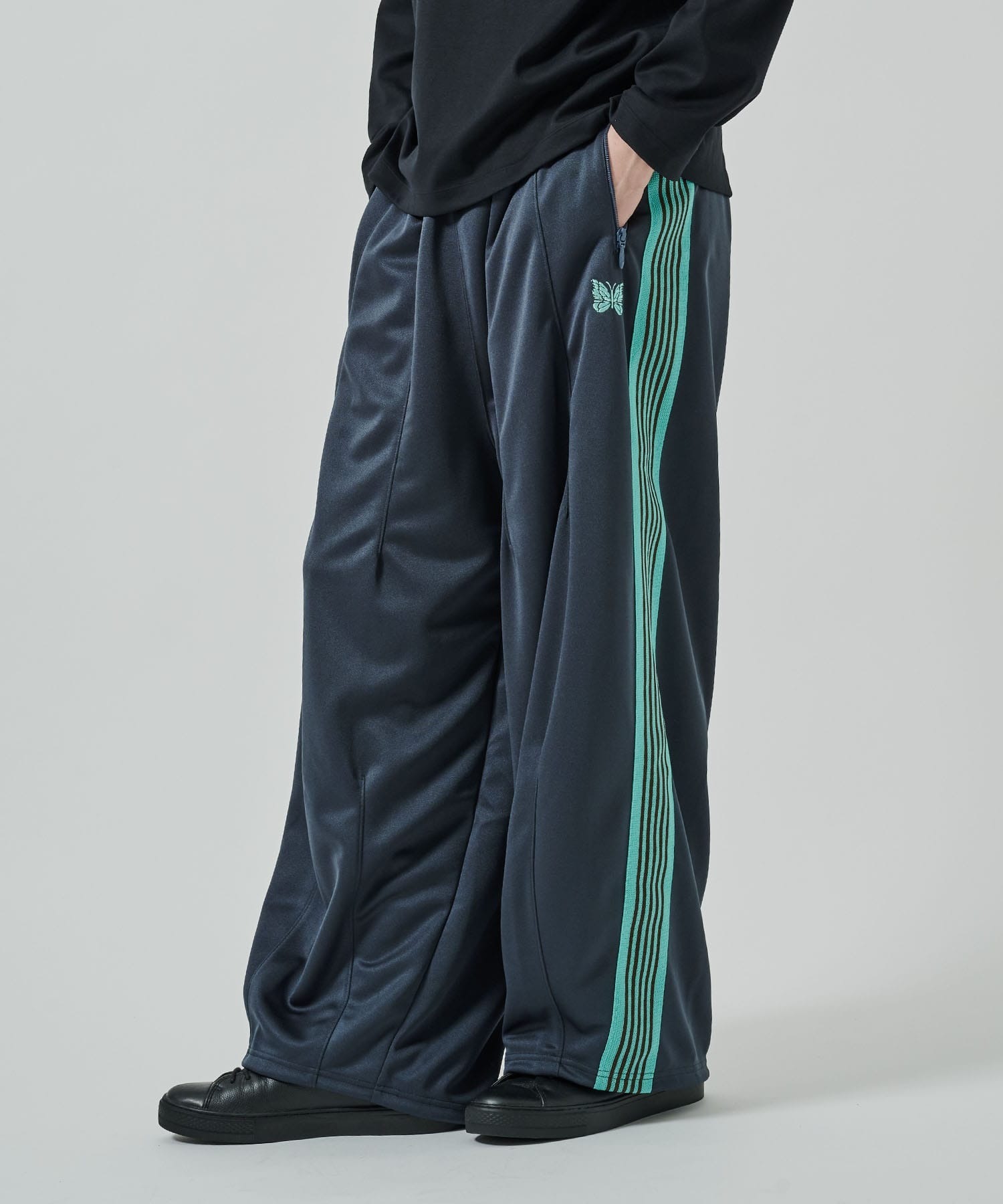 Needles STUDIOUS別注 TrackPant-Poly Smooth Needles Zipped Track