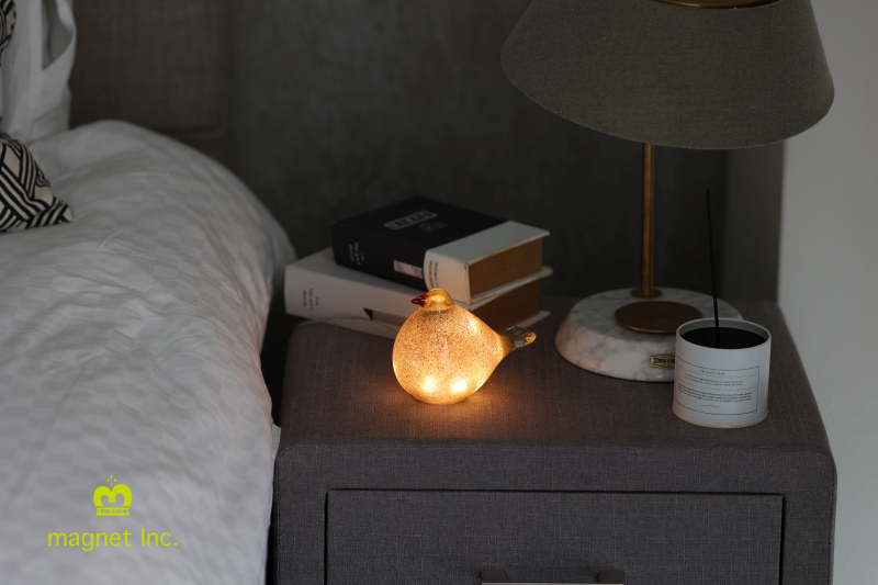 日本 magnet Healing Bird 玻璃鳥燈【咖啡棕】