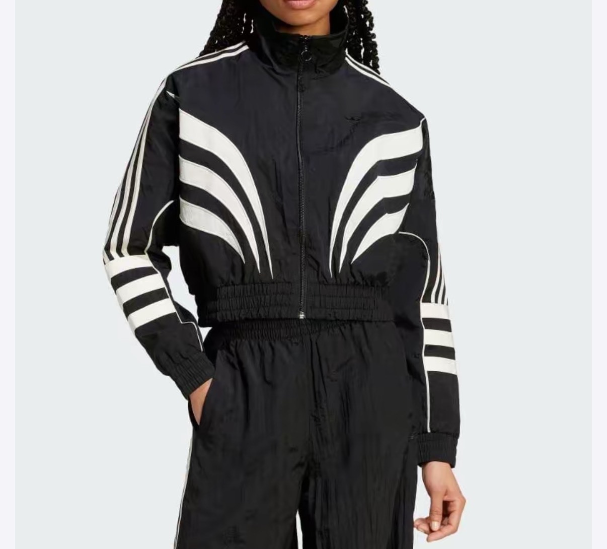 adidas CUTLINE ATLANTA 拼接運動外套 女款 黑色