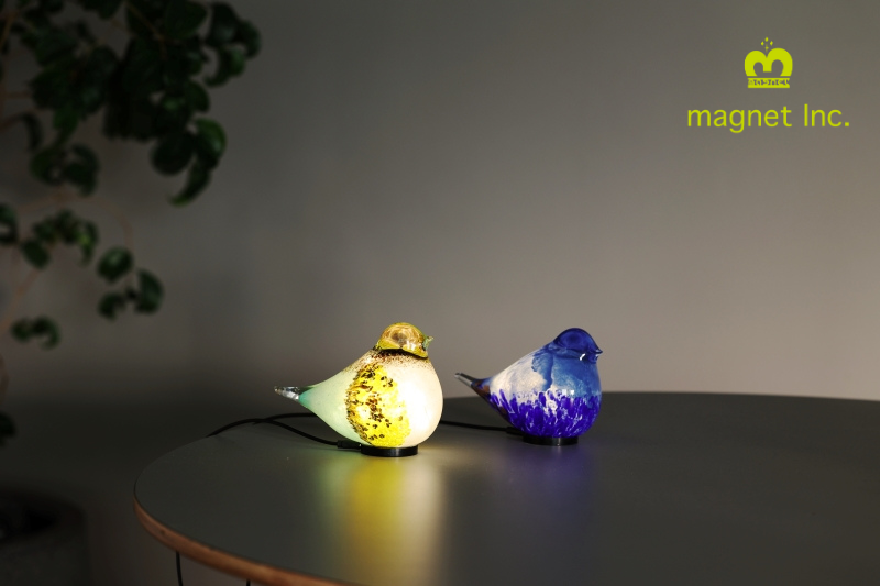 日本 magnet Healing Bird 玻璃鳥燈【海洋藍】