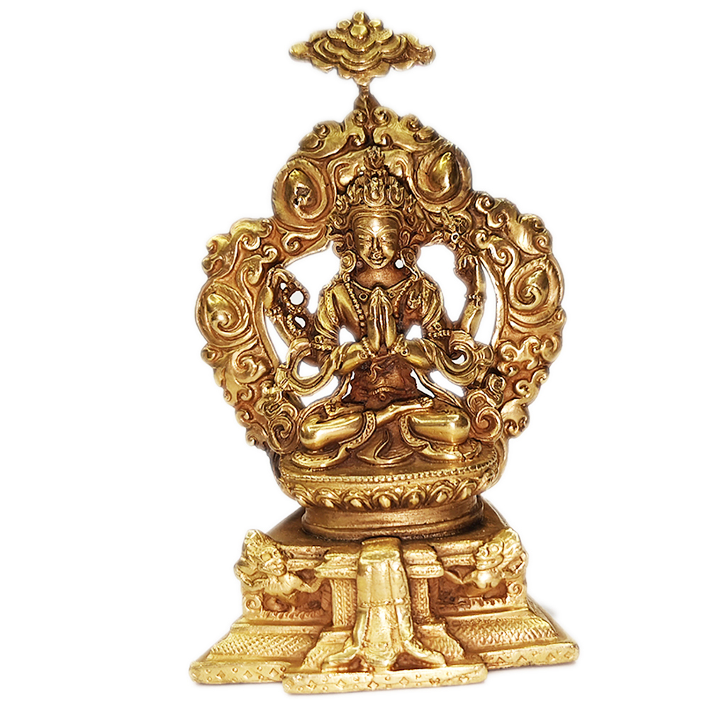 四臂觀音{銅鎏金}10公分【十方】134992