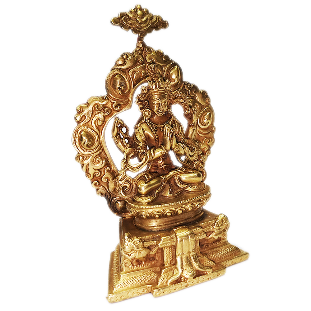 四臂觀音{銅鎏金}10公分【十方】134992