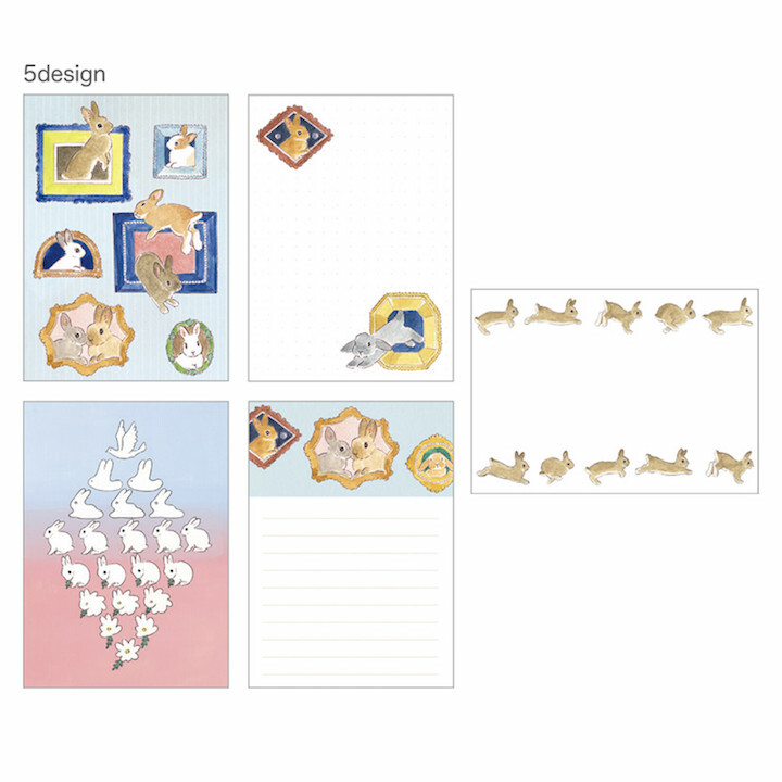 畫框兔子 50枚 便條本 森山標子｜日本 PAPIER PLATZ
