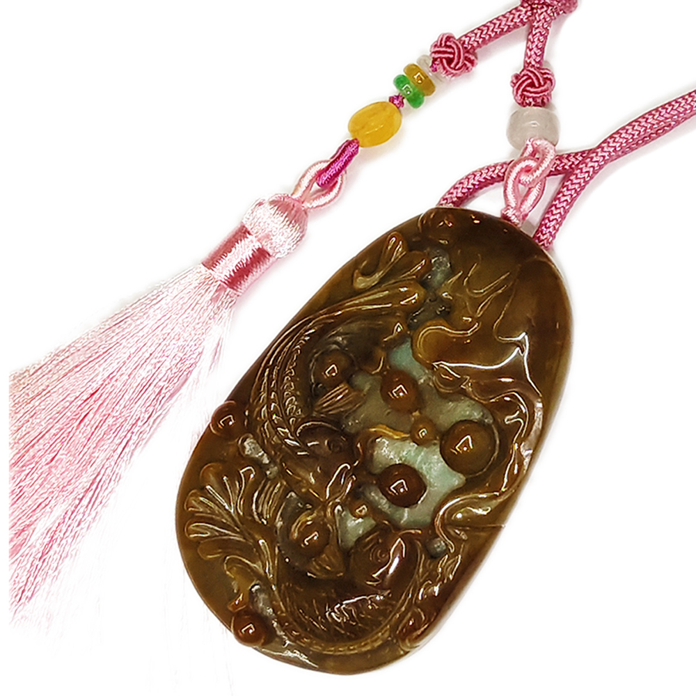 年年有餘{緬甸玉}紅翡玉珮吉祥掛飾【十方】135501