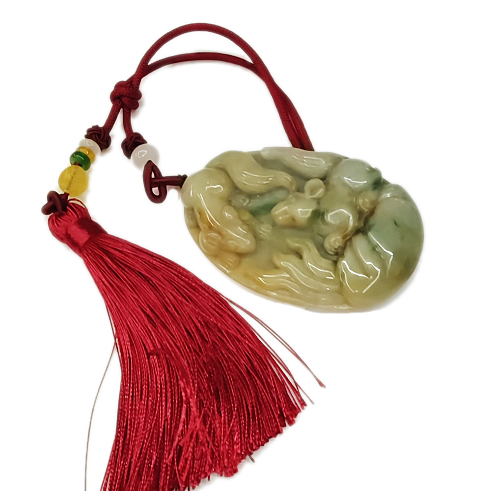 招財玉鼠{緬甸玉}天然翡翠 吉祥掛飾【十方】135361