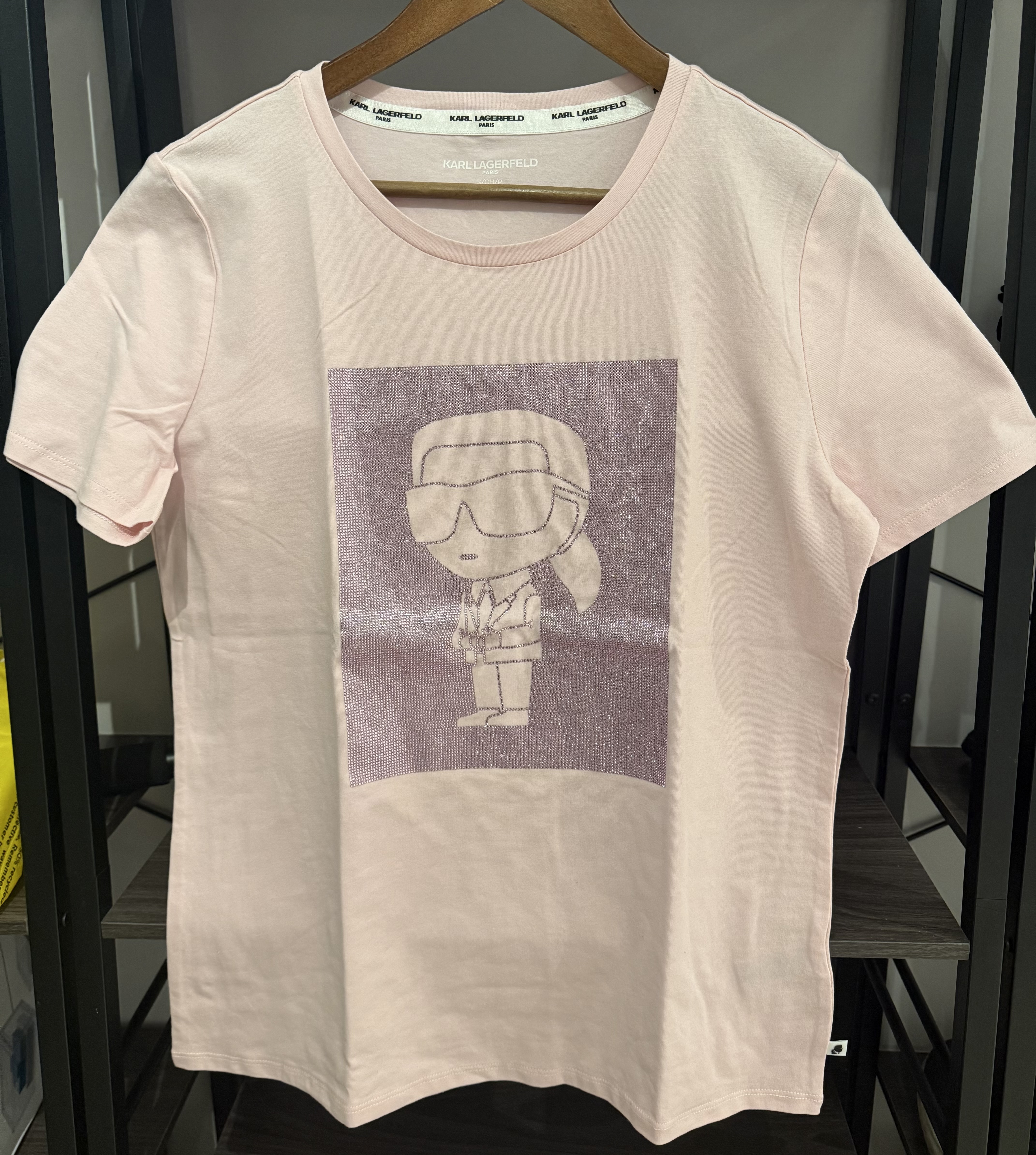 Karl Lagerfeld 粉色水鑽Tee KL130