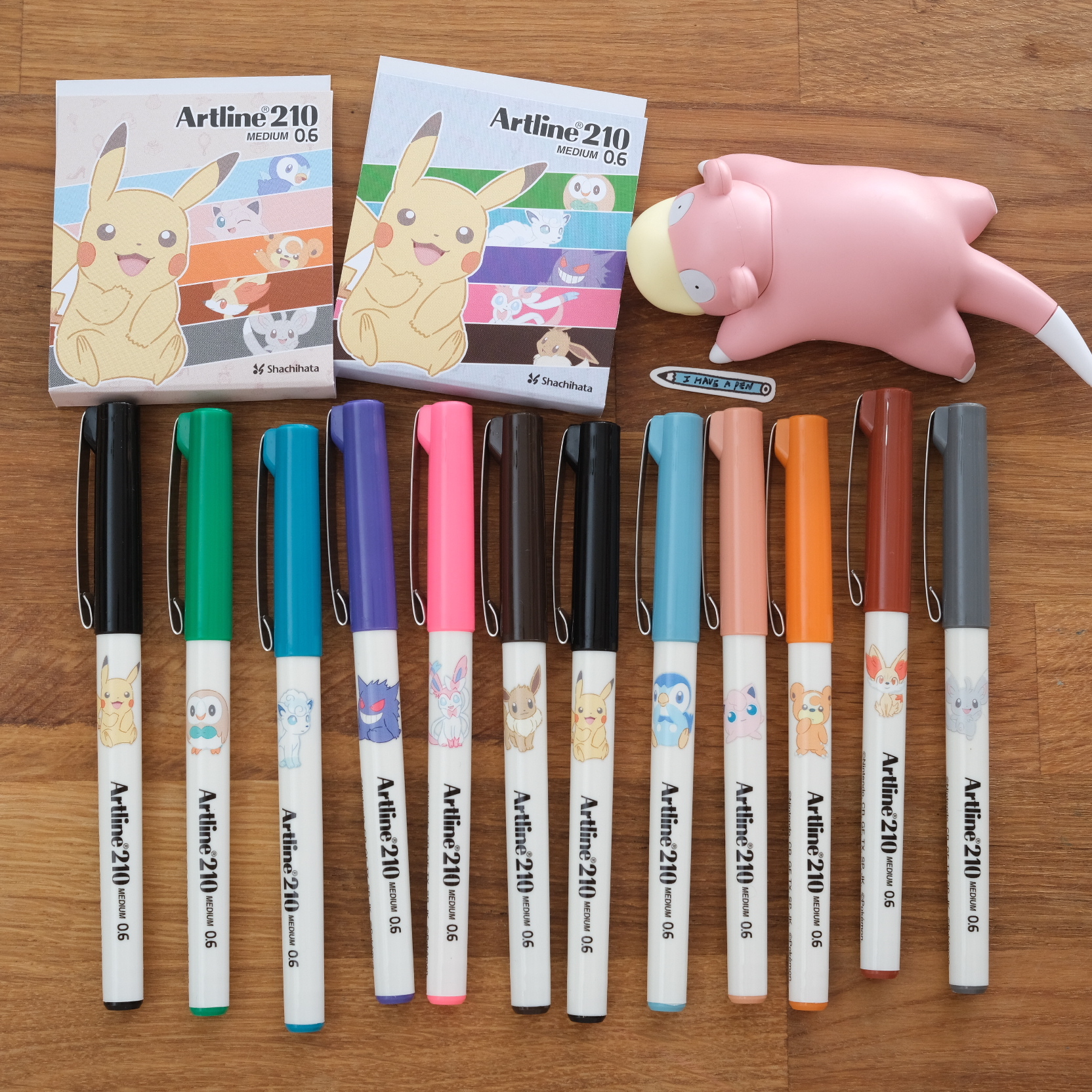 寶可夢聯名 Artline210 0.6mm 簽字筆 套組｜Shachihata x Pokemon 日本