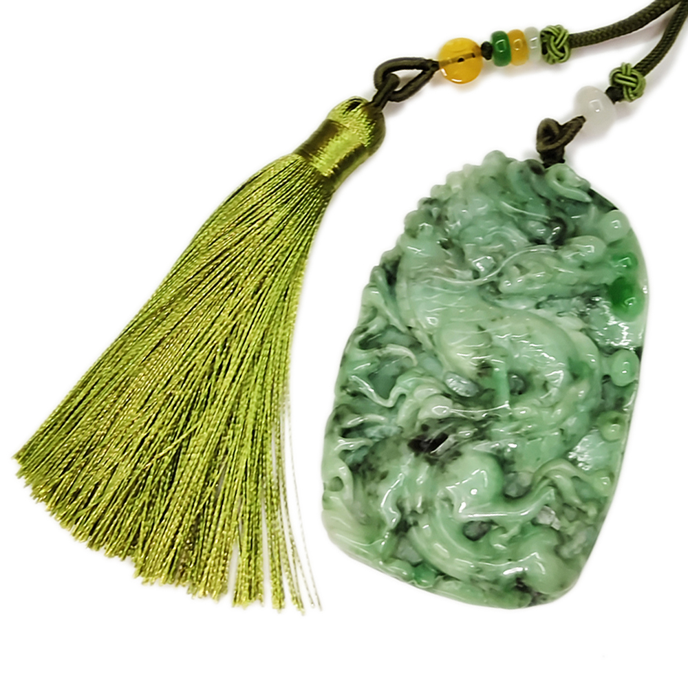 祥龍吐珠{緬甸滿綠翡翠}吉祥掛飾【十方】135627