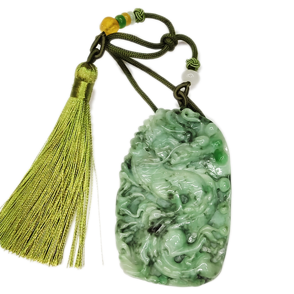 祥龍吐珠{緬甸滿綠翡翠}吉祥掛飾【十方】135627
