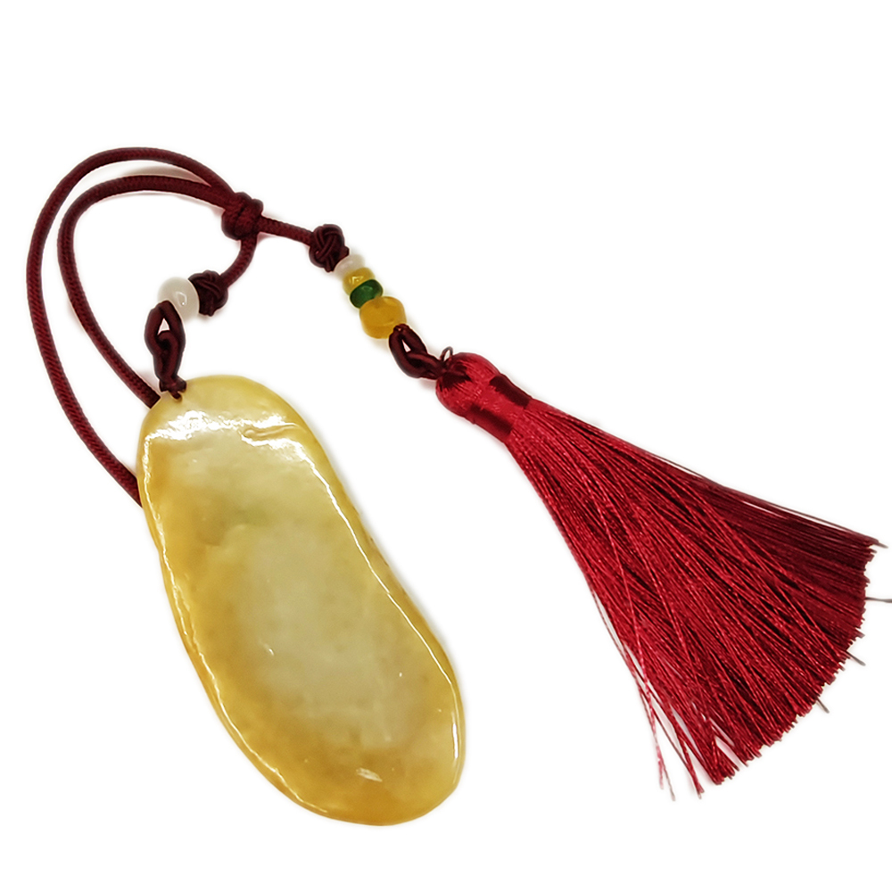 關聖帝君{鵝蛋艷黃蜜糖}黃翡手工精雕掛飾【十方】135568