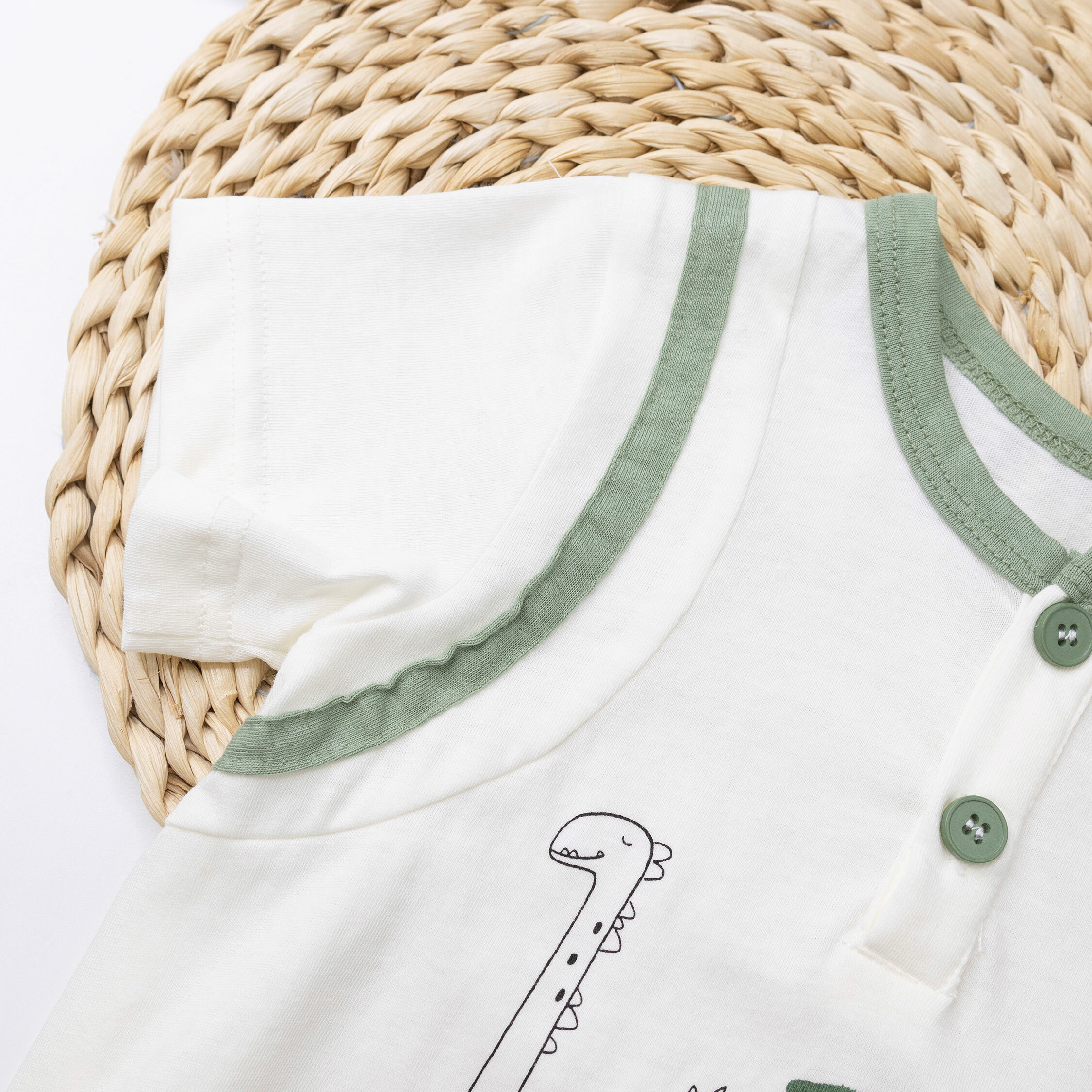 【JG0461】童趣手繪小恐龍舒適親膚包屁衣