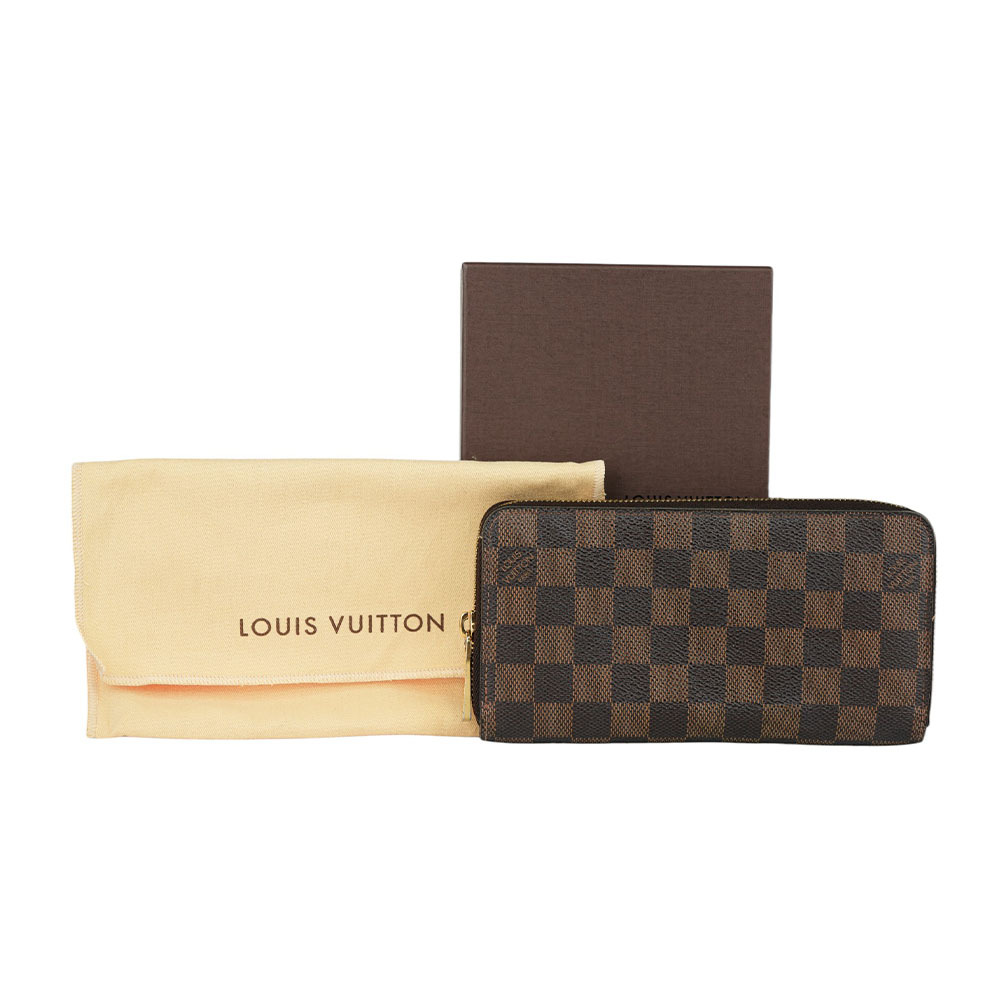 【Louis Vuitton / LV】棋盤格拉鏈長夾(棕色) CA2160