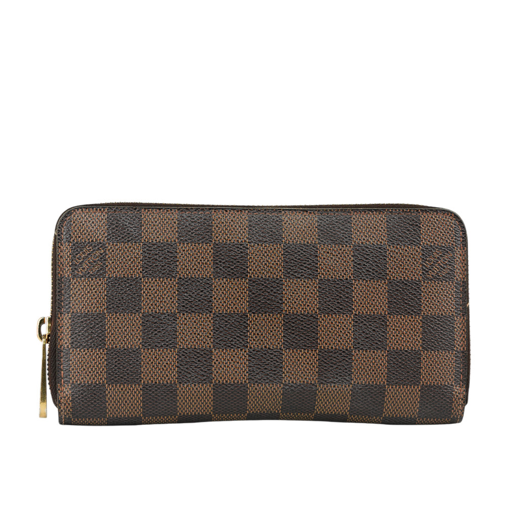 【Louis Vuitton / LV】棋盤格拉鏈長夾(棕色) CA2160