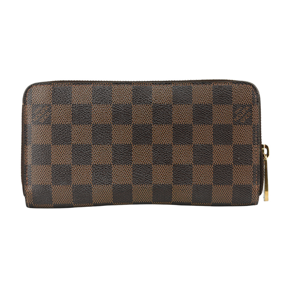 【Louis Vuitton / LV】棋盤格拉鏈長夾(棕色) CA2160