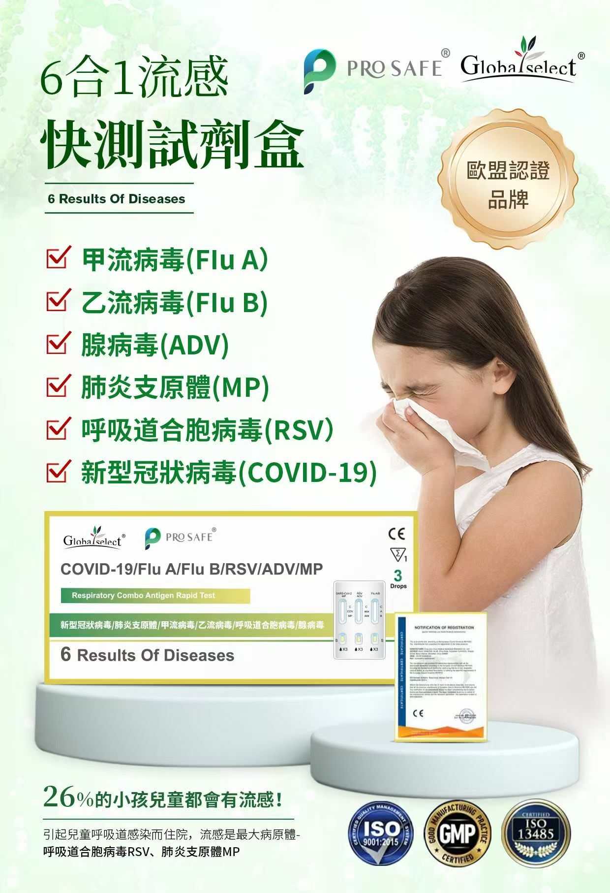 六合一呼吸道感染快測試劑盒（ 1盒裝）