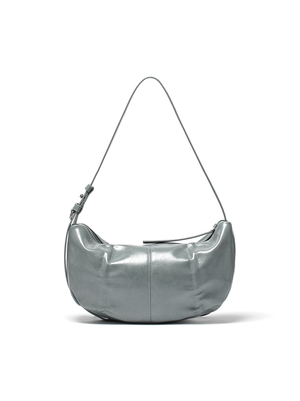 蝴蝶結半月包 煙藍