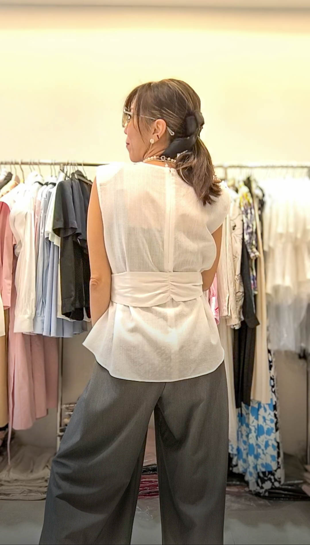 PM_K8342  ▶️棉麻背心附腰帶 👉B:102cm L:64cm👈