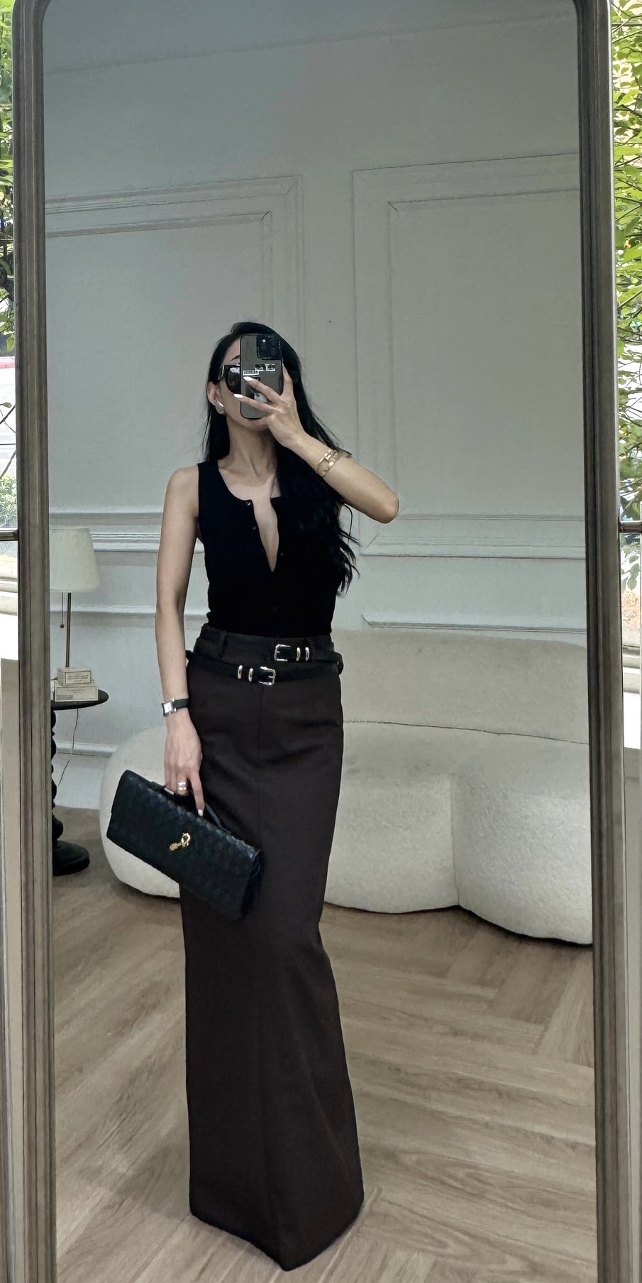 西裝套裙-單長裙(白M現貨)