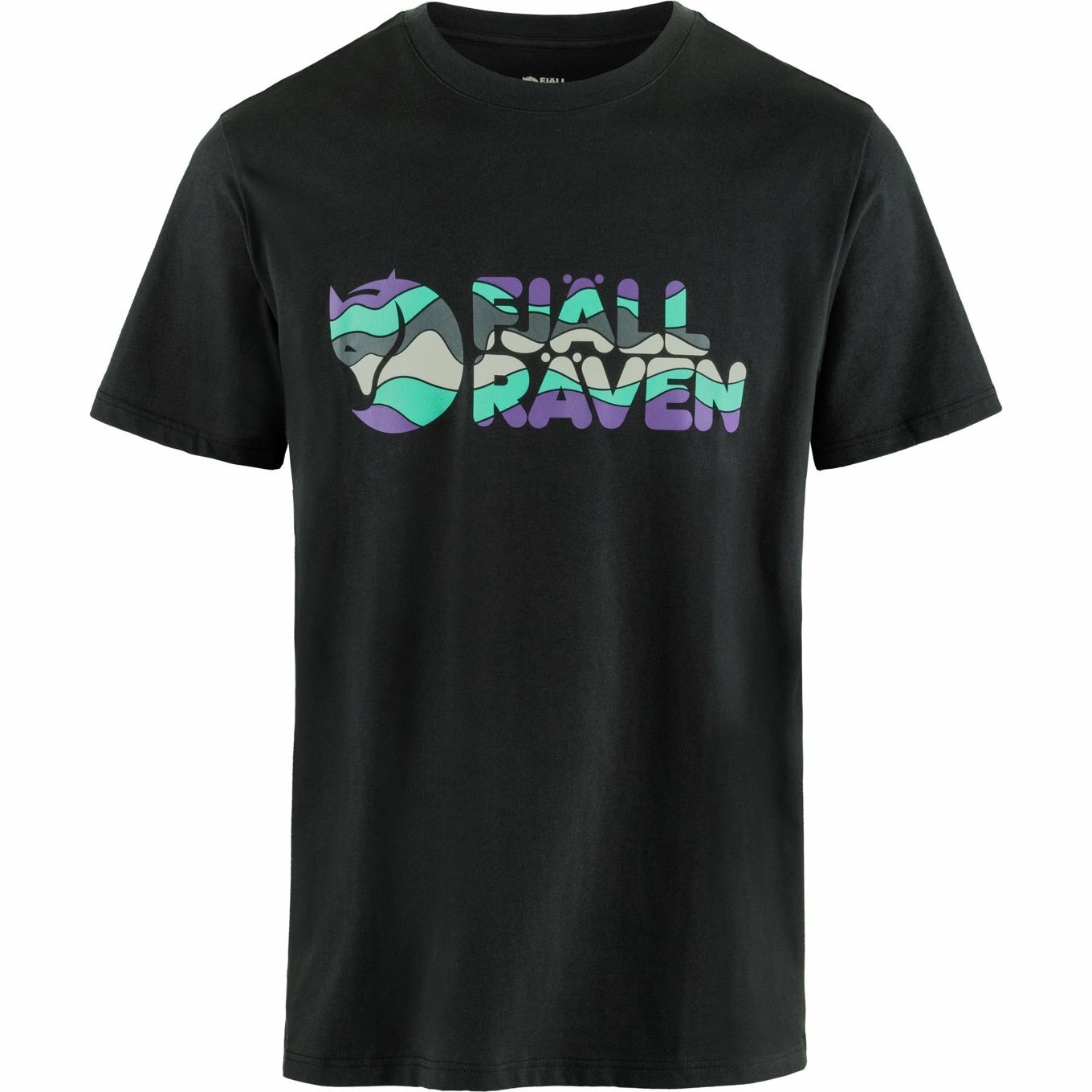 Fjallraven 北極狐 小狐狸 Multicolor Logo T-shirt M 男款 短袖T恤 有機棉短袖上衣 F12600268-550 黑 [HappyOutdoor]