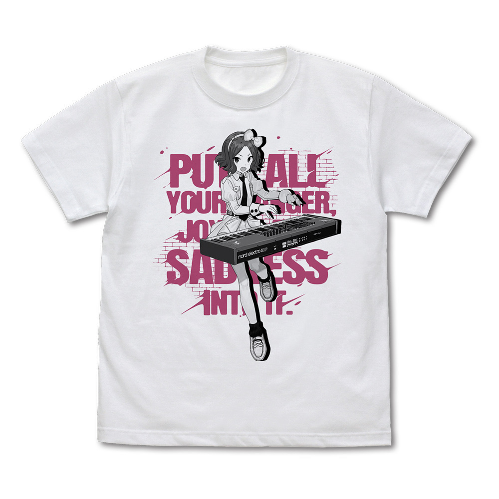 Cospa 0512 海老塚智「全部ぶちこめ。」 Tシャツ [ガールズバンドクライ] WHITE