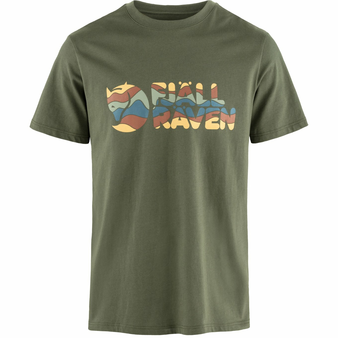 Fjallraven 北極狐 小狐狸 Multicolor Logo T-shirt M 男款 短袖T恤 有機棉短袖上衣 F12600268-625 月桂綠 [HappyOutdoor]