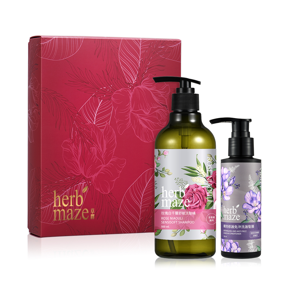 植萃香氛洗護禮盒 (洗髮精500ml+免沖洗護髮膜120ml)★附贈提袋