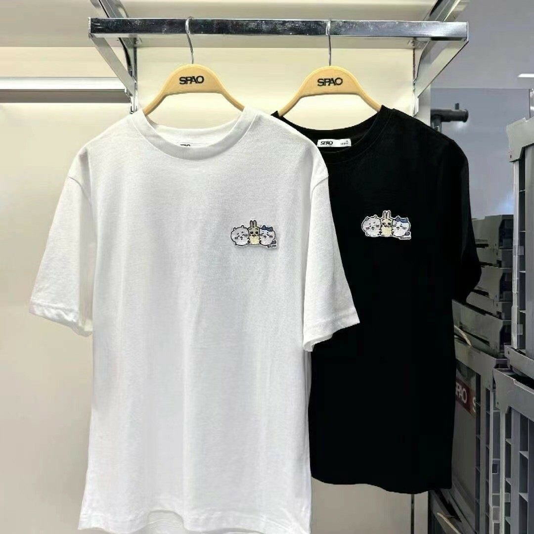 #韓國連線預購 SPAO x Chiikawa 刺繡小標 黑白兩件組