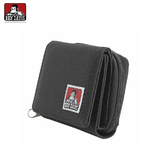 【 BEN DAVIS | 經典猿人LOGO三摺短夾 - 黑 】