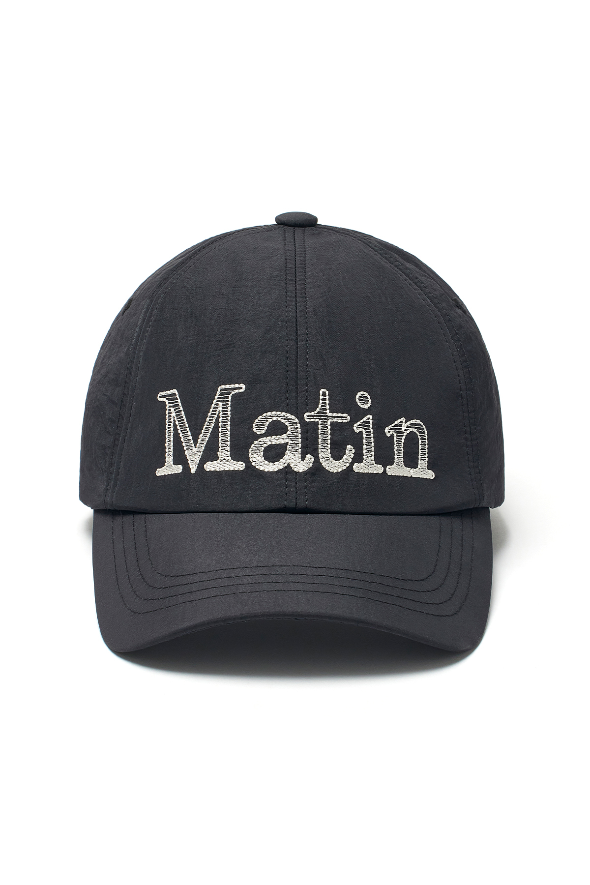 MATIN漸層亮面LOGO棒球帽 黑色
